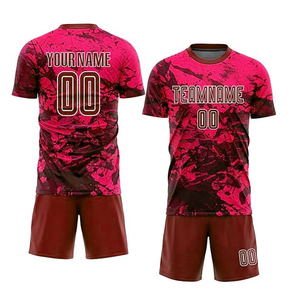 Conjunto de uniforme de fútbol de talla grande con impresión de logotipo personalizado para adultos, camisetas de corte automático, camisetas de fútbol - Product Image 1