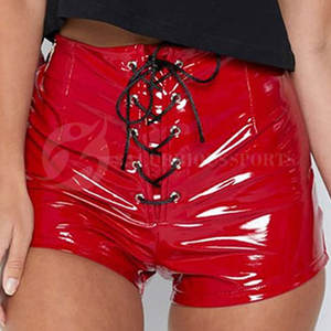 Pantalones cortos de cuero transpirables de LICRA/poliéster para mujer, ropa de calle ecológica impermeable, novedad - Product Image 2