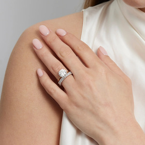 แหวนเพชรสุดสวยเปล่งประกายแหวนแต่งงานดูเปล่งประกายคลาสสิกสีขาว14K-18K ทองที่ผ่านการรับรองจากห้องปฏิบัติการ-DS0649 - Product Image 4