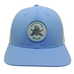 Hebilla de un solo pecho de malla blanca de ala plana de camionero de impresión Digital estructurada de 6 paneles para todas las edades, hombres y mujeres, venta al por mayor OEM - Product Image 1