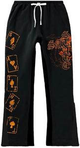 Custom Logo Streetwear Puff Print Acid Wash Stacked <b>Flared</b> Sweat Suit Distressed Embroidery Chenille Patch Sweatsuits - Product Image 4