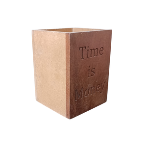 Porte-crayons en bois écologique, boîte de rangement, design Art Déco, multifonctionnel, gain de place, pour bureau, école, fournitures de bureau - Product Image 4