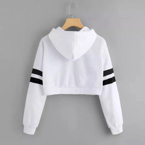 Nouveau haut court à capuche pour femmes XS taille coton éponge français plaine pluvier lettre imprimer Sport Style hiver saison à capuche tricoté - Product Image 3