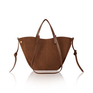 กระเป๋าโท้ทหนังกลับอิตาลีพร้อมการตกแต่งด้วยหนังแท้-PL614 - Product Image 3
