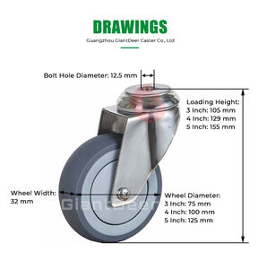 China fabricante sus 304 3 "4" 5 "aço inoxidável casters - Product Image 6