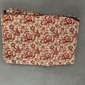 Manta de algodón hecha a mano, funda de cama reversible con estampado Floral rojo, funda de sofá tradicional india y colcha lavable - Product Image 1