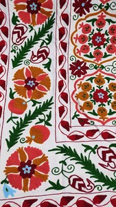 Ensemble de draps en coton 100% fait main, broderie Suzani, motif floral, écologique, taille personnalisable, style moderne, utilisation à domicile, mariage - Product Image 4