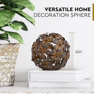 Hermosa Esfera de mosaico marrón antiguo de Metal, diseño creativo, bolas decorativas para el hogar, bola para decoración del hogar y regalo - Product Image 4