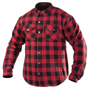 Chemise en flanelle à carreaux noirs et blancs pour homme, vêtement de tous les jours, fermeture éclair, bouton-pression, veste de moto blindée pour la conduite - Product Image 3