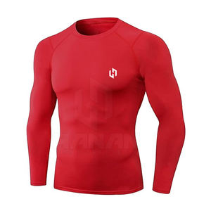 Venta caliente logotipo personalizado de los hombres de compresión Rash Guard último diseño transpirable camisas de compresión - Product Image 1