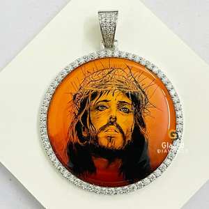 Completamente helado Picture Lab Grown Pendant Hip Hop Bling Diamonds en plata de ley 925 Diseño personalizado - Product Image 1