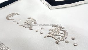 Delantal de rito escocés de 30 grados-Blanco y Negro Premium bordado a mano personalizado precio barato - Product Image 5