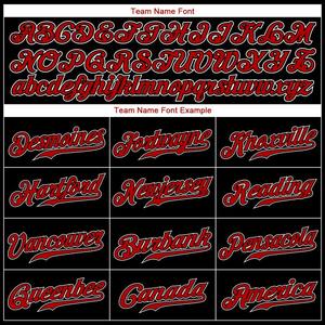 Vêtements de sport en jersey de baseball noir rouge-blanc personnalisés authentiques avec des techniques imprimées - Product Image 5
