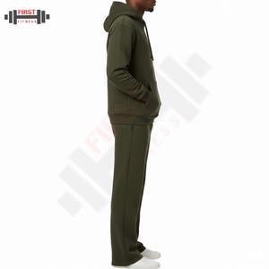 Survêtement pour homme en molleton de coton et polyester, poids lourd, confortable, 500 g/m², avec des patchs brodés délavés au soleil - Product Image 6