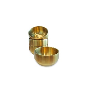 Nouvelle conception arrondie profonde bol de serveur de nourriture dessus de Table décorer bol de service de fruits décoratif en cuivre à vendre - Product Image 1