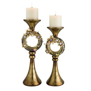 Support de bougie en métal pour la décoration de la maison, porte-bougie pour l'éclairage et la décoration, finition antique élégante, porte-bougie décoratif - Product Image 1