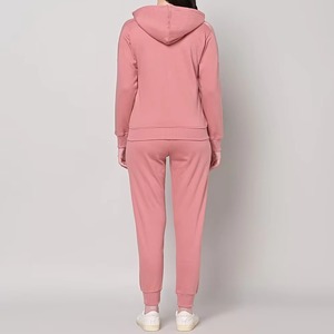 เสื้อครอปมีฮู้ดและกางเกงวิ่งสำหรับผู้หญิงเสื้อครอปแขนยาวซิปเต็มตัว - Product Image 2