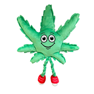 PAW:20 MJ, le jouet pour chien et peluche pour adulte, mignon, couineur, en forme de feuille de cannabis, modèle de parodie, pour décoration d'étagère - Product Image 1