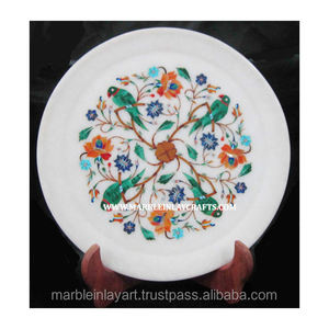 Plaque de marbre incrustée de conception exclusive, Plaque d'incrustation de marbre décorative - Product Image 1