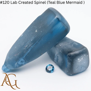 Spinelle cultivée en laboratoire # 120 pierres brutes synthétiques de spinelle flamme fusionnée, bleu sarcelle, effet sirène, certifiées, créées et simulées - Product Image 2