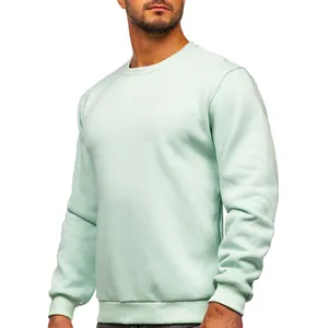 Fine qualité plaine couleur unie tissu confortable hommes chemises de survêtement col rond Street Wear vêtements décontractés sweat pour hommes personnalisé