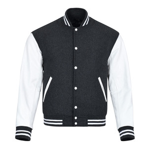 High School Varsity <b>Jacket</b> OEM Custom Made <b>Men</b> 100% Wool Body Wool Sleeves Two-Tone Winter Warm Windproof Breathable <b>Baseball</b> - Product Image 5