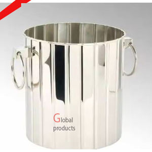 Hermosa forma plata acabado bebida cubo de hielo enfriador de vino para Bar restaurante - Product Image 2