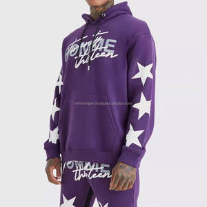 Survêtement d'hiver pour hommes en gros logo bouffant personnalisé, polaire épaisse, motif solide, tissu respirant - Product Image 6