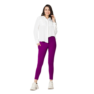 Pantalones de Yoga de cintura alta para mujer, bolsillos laterales dobles, mallas deportivas de punto transpirables para Fitness, logotipo personalizado de alta elasticidad - Product Image 5