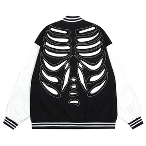 Chaqueta Varsity Estilo Skelton para Hombre, Calidad Premium, Personalizada, Cuello Alto de Lana, Mangas Largas, Cálida, Transpirable, Logotipo Frontal en Lona - Product Image 5