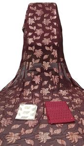 Vestido Faransawi Dirac Gogra Garbasar, Manga Campana, Mangas Largas, Algodón y Elastano, Conjunto de 3 Piezas, Lujoso, Ecológico, con Encaje Floral y Cinta - Product Image 3