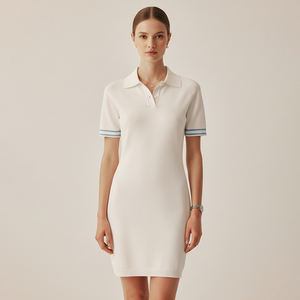 Abito Polo Estivo da Donna a Linea A, Asciugatura Rapida, Manica Corta, per Golf e Tennis, in Maglia - Product Image 1