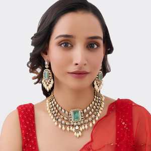 Kundan Necklace 163992 Elegant <b>Wedding</b> <b>Accessory</b> - Product Image 1