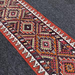 Alfombra Turca, Alfombra Pequeña de 2.9x10.3 pies, Alfombra de Lana Herki Arcoíris - Product Image 3