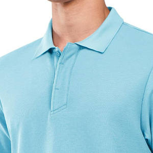 Chemises polo pour hommes en polyester uni respirant écologique à logo personnalisé en gros, vente chaude d'été - Product Image 2