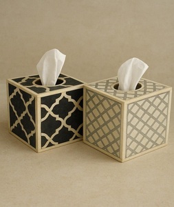 Caja de Pañuelos Multifuncional con Incrustaciones de Hueso, Ecológica, Personalizable, Hecha a Mano en India, con Elegante Diseño Floral y Acabado Brillante para un Toque de Lujo - Product Image 4