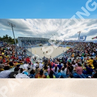 Stade complet de beach volley portable avec tribunes et escaliers de type gradin de toit utilisation intérieure et extérieure divertissement sportif