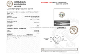 เพชรที่ใช้ในห้องทดลองทรงกลมสวยงามขนาด0.50กะรัตมีคุณภาพดีสีอี VS1ชัดเจนห้องปฏิบัติการที่สร้างเพชรสำหรับการทำเครื่องประดับ - Product Image 4