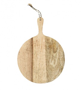 Tabla de cortar de madera de mango rectangular personalizable, tabla de cortar ecológica con diseño circular de uso alimentario sostenible - Product Image 1