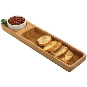 Bandejas de comida rectangulares ecológicas de lujo Bandejas de servicio de madera rústica con asa para cocina Fabricante mayorista Proveedor - Product Image 1