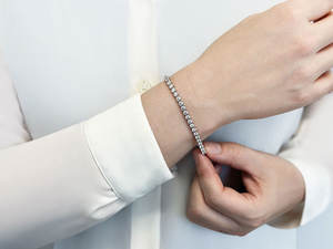 Estilo Vintage 1.91ct Lab Grown Brilliant Cut Diamond Tennis Bracelet Solid 14K Gold IGI Certified Claw Setting para mujer - Product Image 2