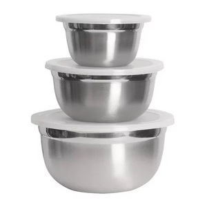 Ensemble de bols de haute qualité, design moderne et luxueux, écologique, en acier inoxydable avec couvercle en plastique, pour la cuisine domestique, vente chaude, pour aliments. - Product Image 4