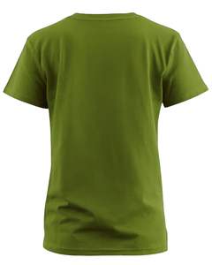 Camiseta de algodón verde oliva Lisa para mujer, con cuello redondo de manga corta Camiseta clásica, Camiseta básica informal transpirable suave, logotipo personalizado OEM - Product Image 2