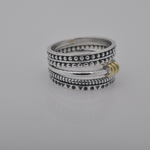 925 Sterling Shiny Elegant Designed Silver and Brass <b>Rings</b> for Unisex Handmade Daily Wear <b>Rings</b> Collection Gift for Her Jewelry - Product Image 3