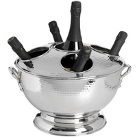 Bac à vin de luxe doré en métal à double paroi, étanche, grand format, pour seau à glace, bar, fête, événement, hôtel, bac à boissons