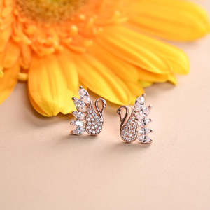 Pendientes de Plata de Ley 925 de Primera Calidad para Mujer, Diseño Moderno con Corte Marquesa, Oro Rosa, Corazón Animal, ¡Compra Ahora! - Product Image 2