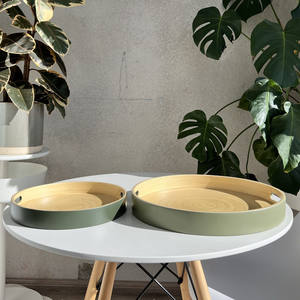 Plateau en bambou filé de couleur grise accessoires de décoration intérieure plateaux de service les moins chers pour bonbons, bonbons et gâteaux - Product Image 4