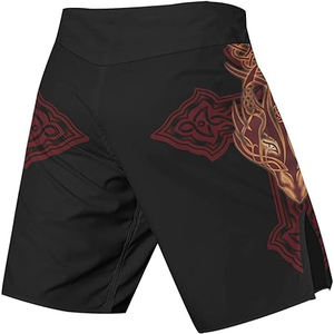 Pantalones Cortos de MMA de Cintura Alta Elástica, Estampado por Sublimación, Patrón Sólido, Transpirables, de Secado Rápido, Personalizables, Estilo Urbano - Product Image 3