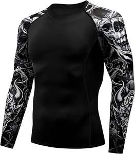 Rashguard haute performance en polyester/spandex, poids du tissu 220g, séchage rapide, manches longues, unisexe, adulte, chemise de sport de plage, personnalisable - Product Image 1