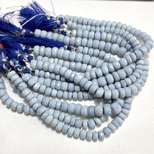 Cuentas de forma de Rondelle facetadas de ópalo azul, cuentas de piedras preciosas de ópalo natural de 7-8MM para la fabricación de joyas - Product Image 4